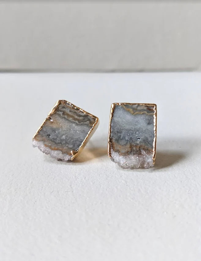 Nuance Geode Slab Post Earrings