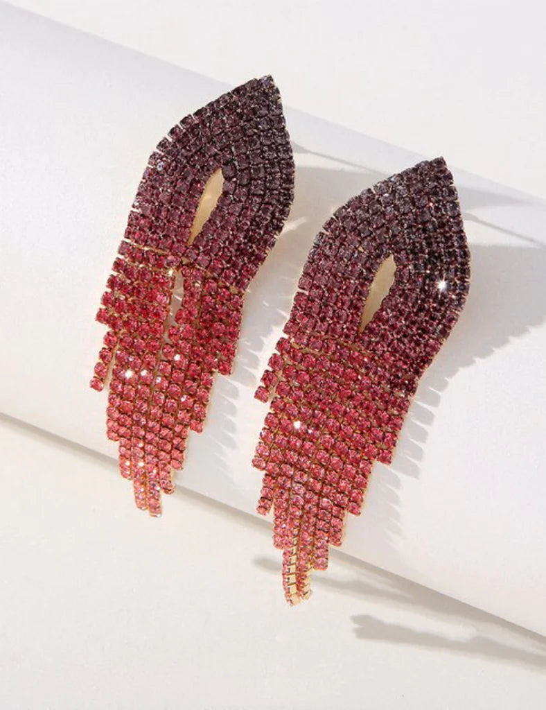 Nuance Pink Ombre Fringe Earrings