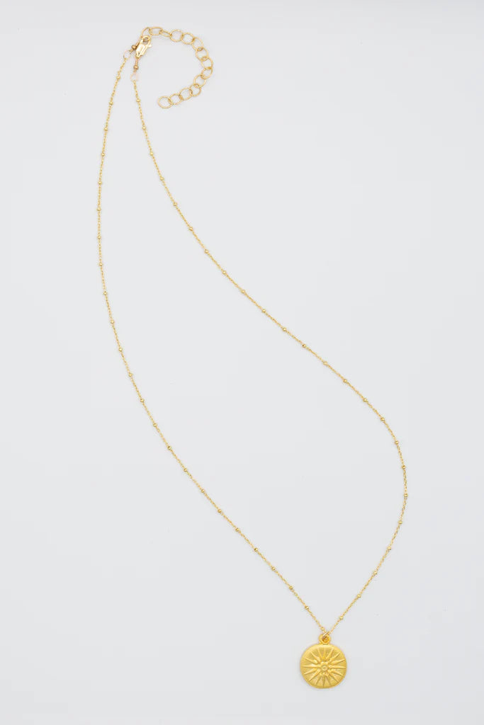Susan Rifkin Gold Sunburst Ball Chain Necklace