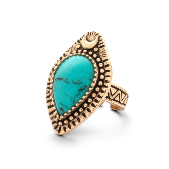 Hiouchi Moonlight Ring | Turquoise | Silver & Gold