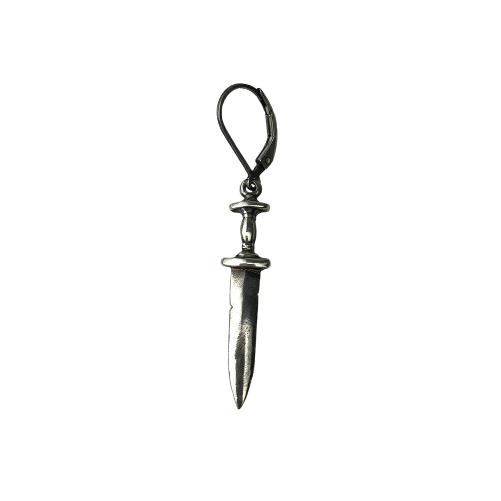 Hellhound Jewelry Dagger Shorty Earring - Silver