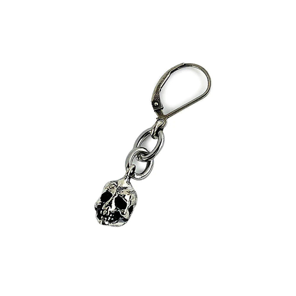 Hellhound Skull Shorty Earring - Silver