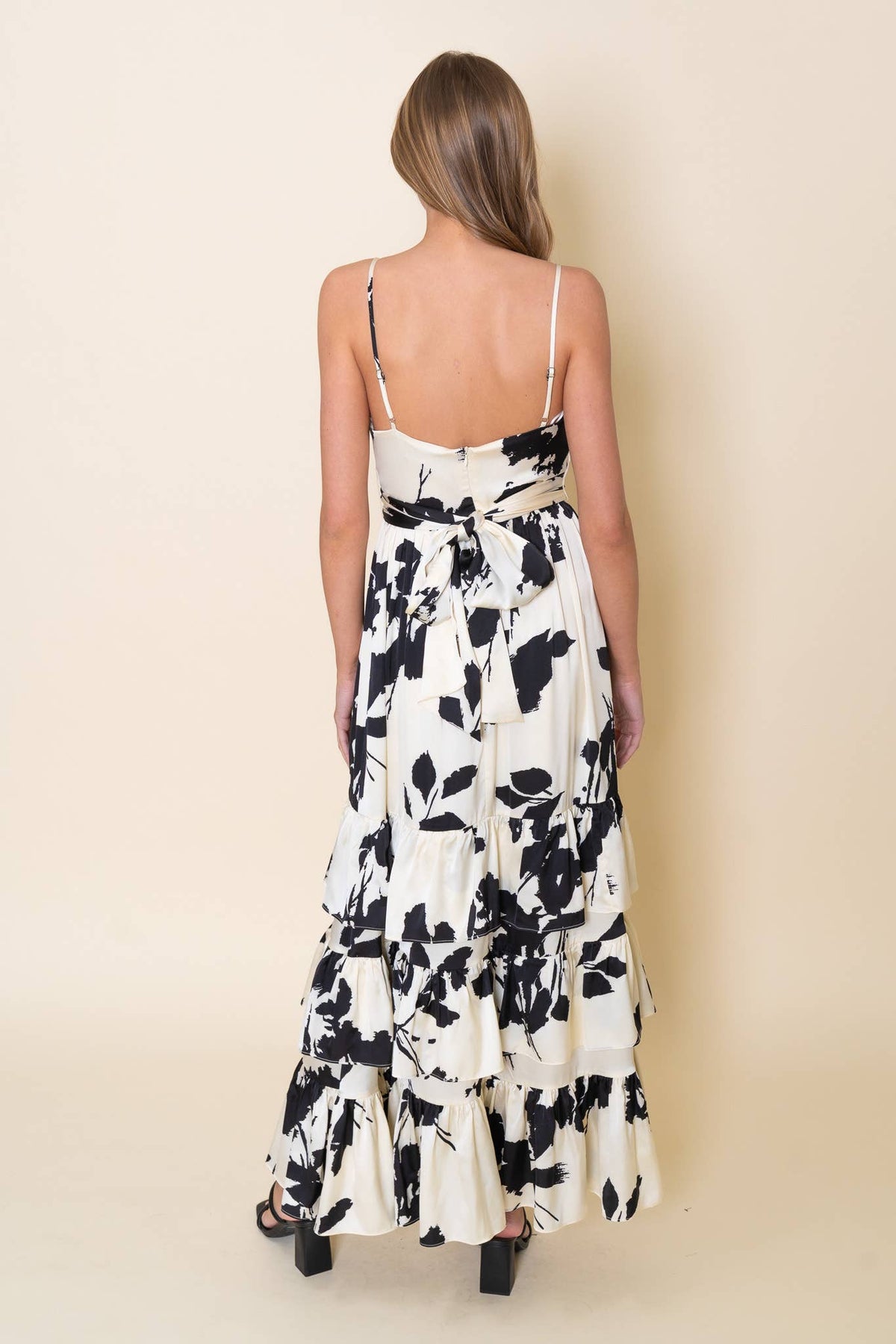 Fore Collection Tierd Floral V Neck Maxi Dress