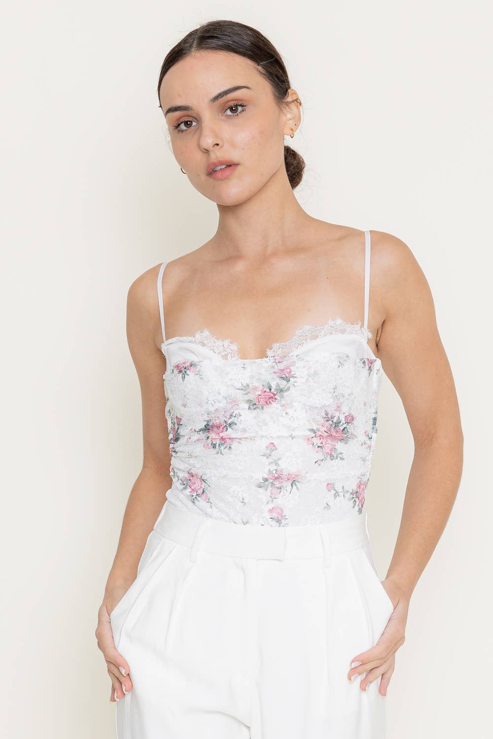 Fore Collection Floral Lace Bodysuit