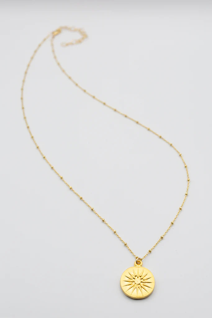 Susan Rifkin Gold Sunburst Ball Chain Necklace