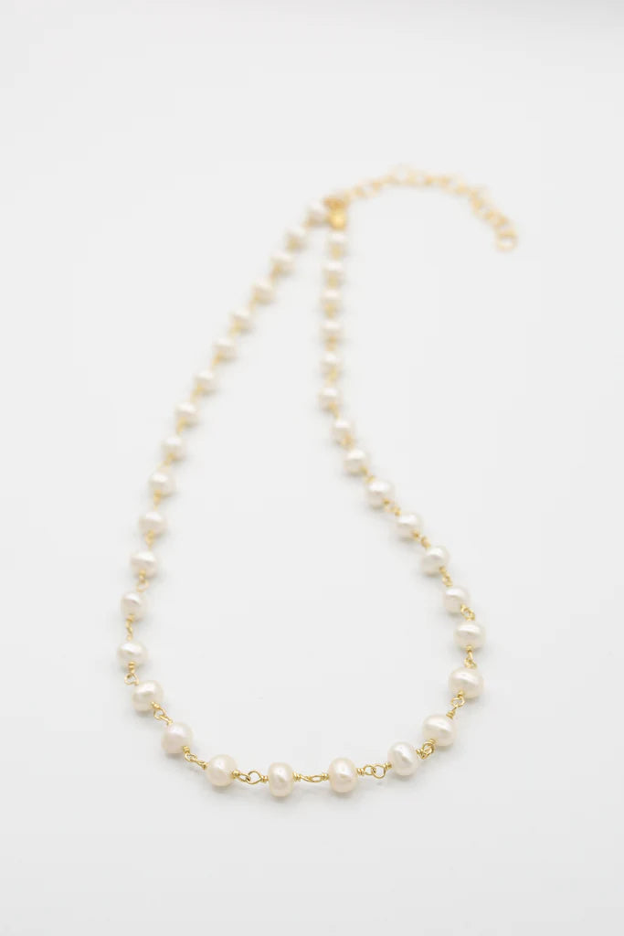 Susan Rifkin Gold Filled Wire Wrapped Pearl Necklace | More Sizes