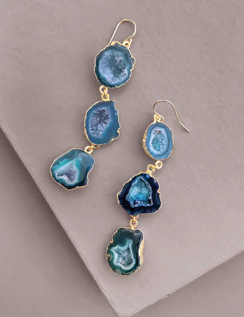 Nuance Tiered Geode Drop Earrings | MORE COLORS |