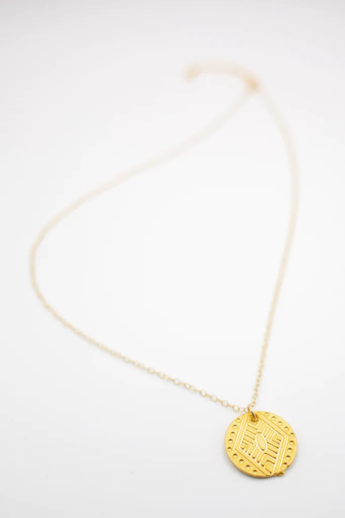 Susan Rifkin Gold Geometric Medallion Necklace
