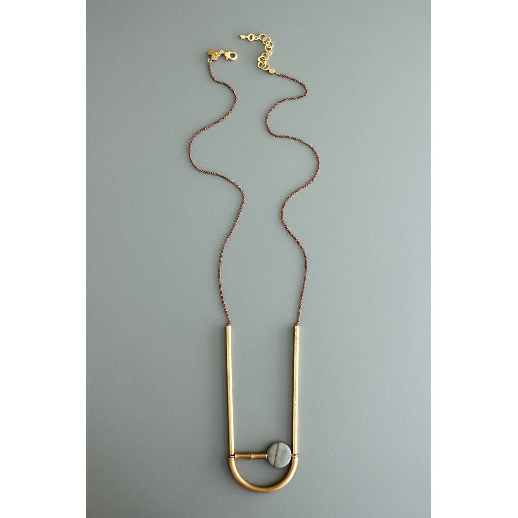 David Aubrey Long Athena Gray Stone Necklace