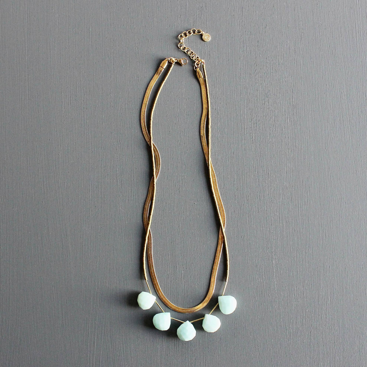 David Aubrey Herringbone and Amazonite Necklace