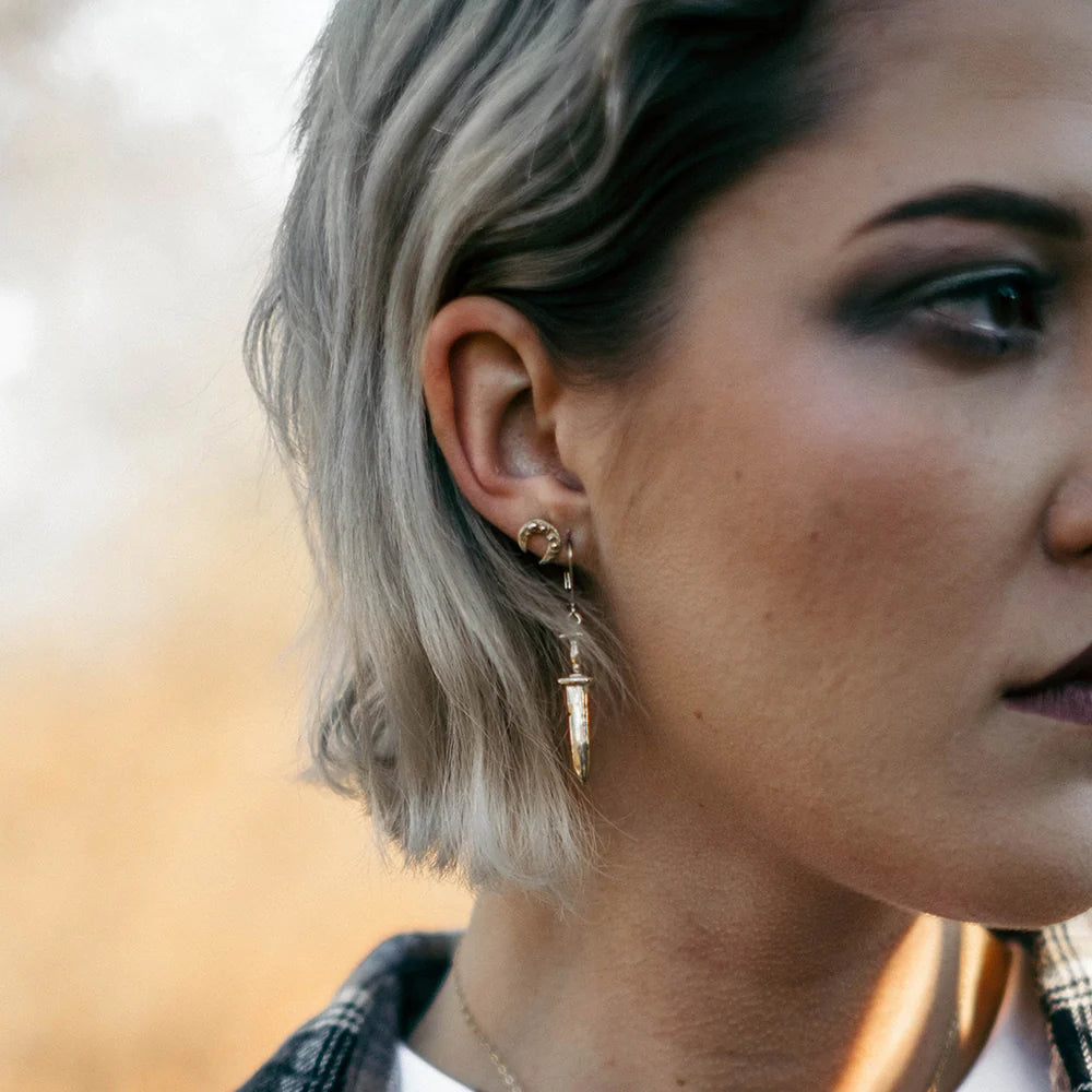 Hellhound Jewelry Dagger Shorty Earring - Silver