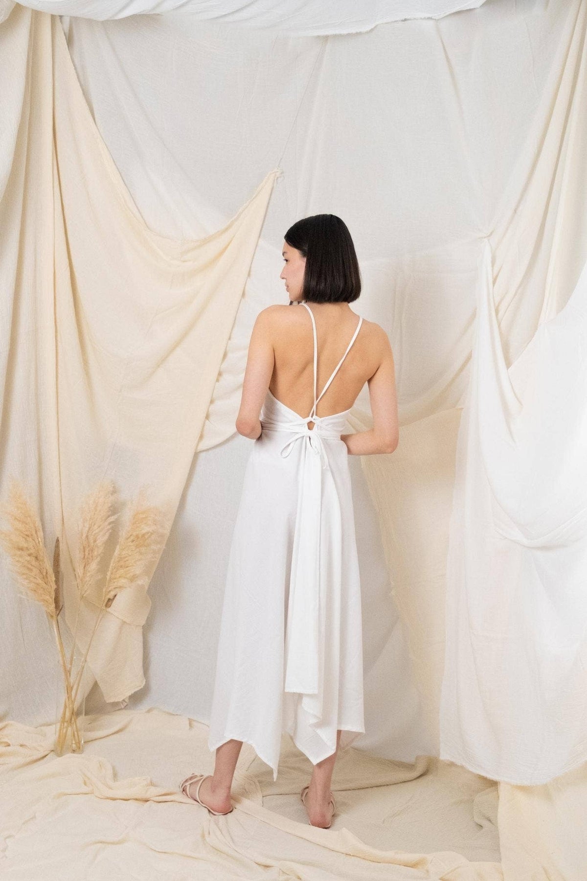 The Handloom Sage Maxi Dress - White