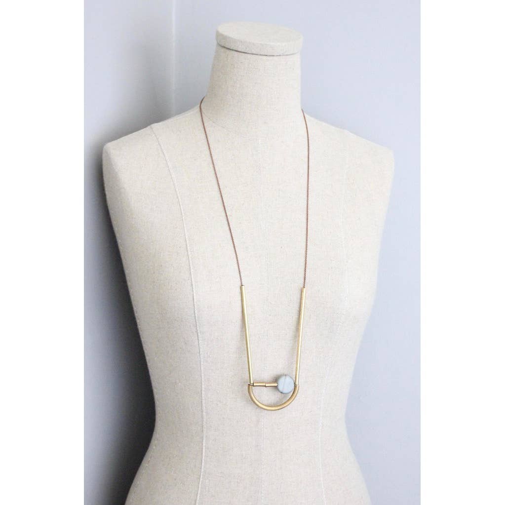 David Aubrey Long Athena Gray Stone Necklace