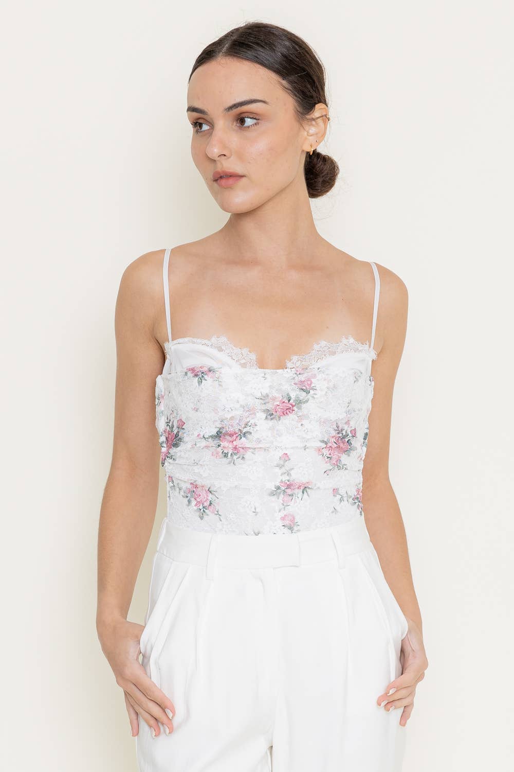 Fore Collection Floral Lace Bodysuit