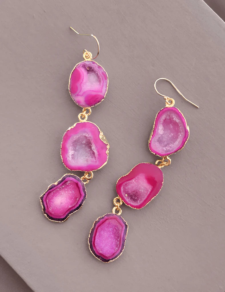 Nuance Tiered Geode Drop Earrings | MORE COLORS |