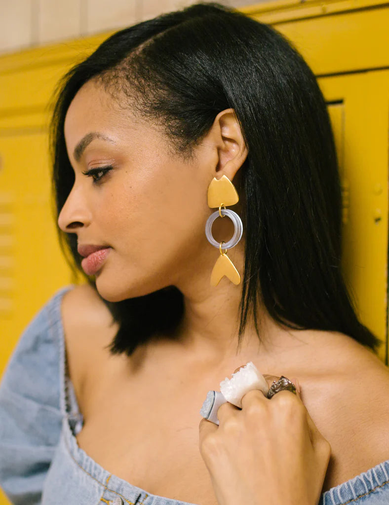 Nuance Fish Cutout Earrings - Glass