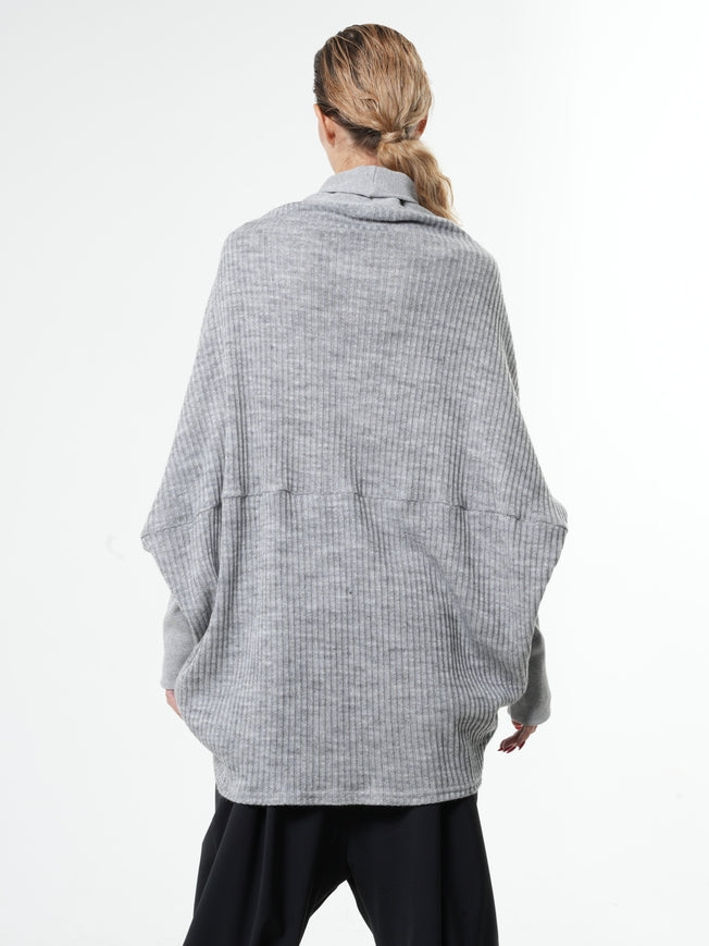 Metamorphoza Grey Zipped Cardigan