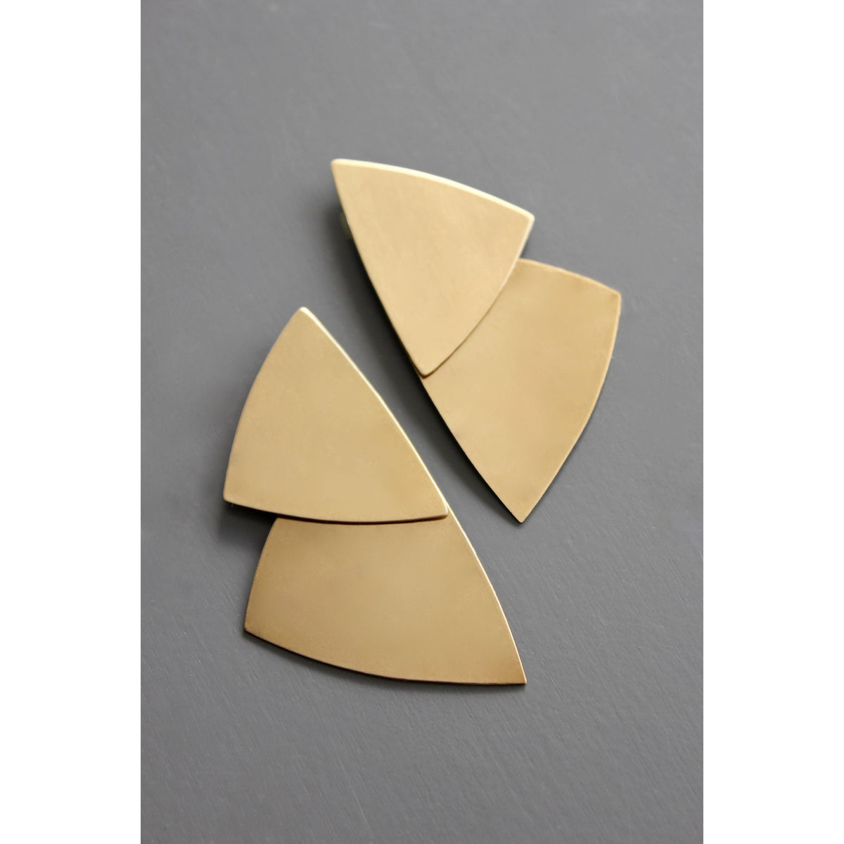 David Aubrey Geometric Double triangle Post Earrings