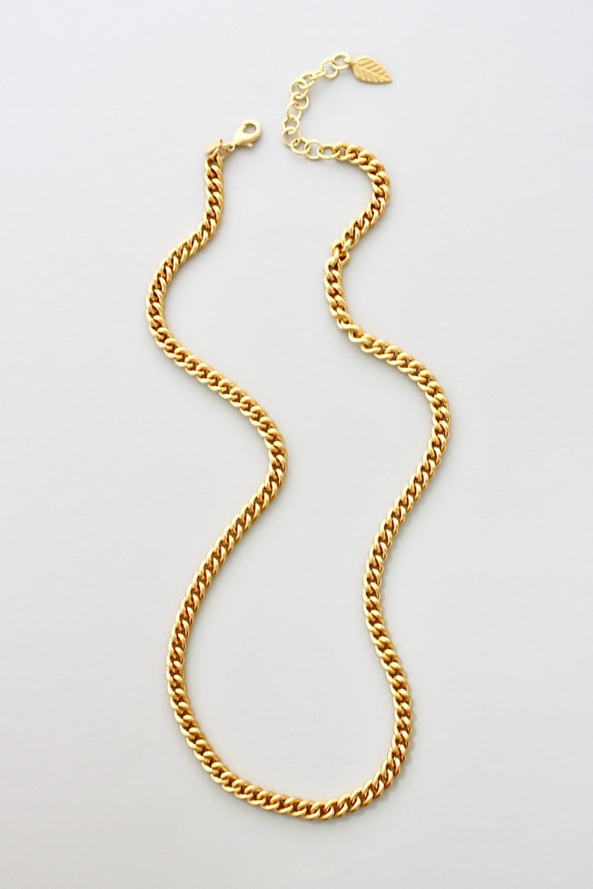 David Aubrey Gold Curb Chain Necklace 23"