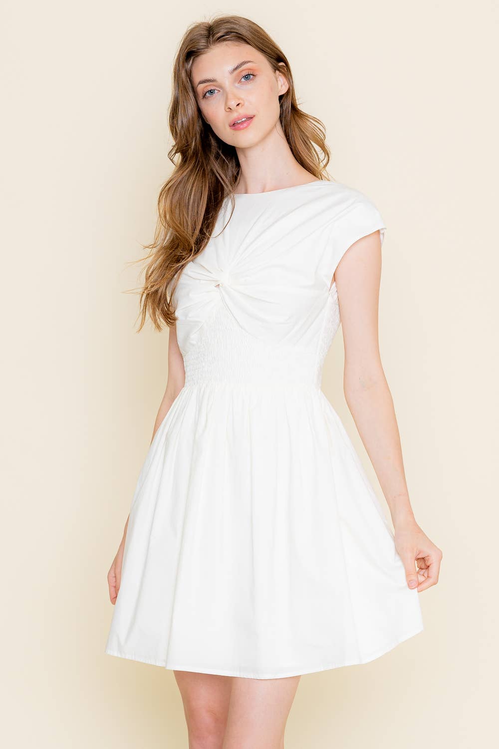 Fore Collection Smocked Mini Dress