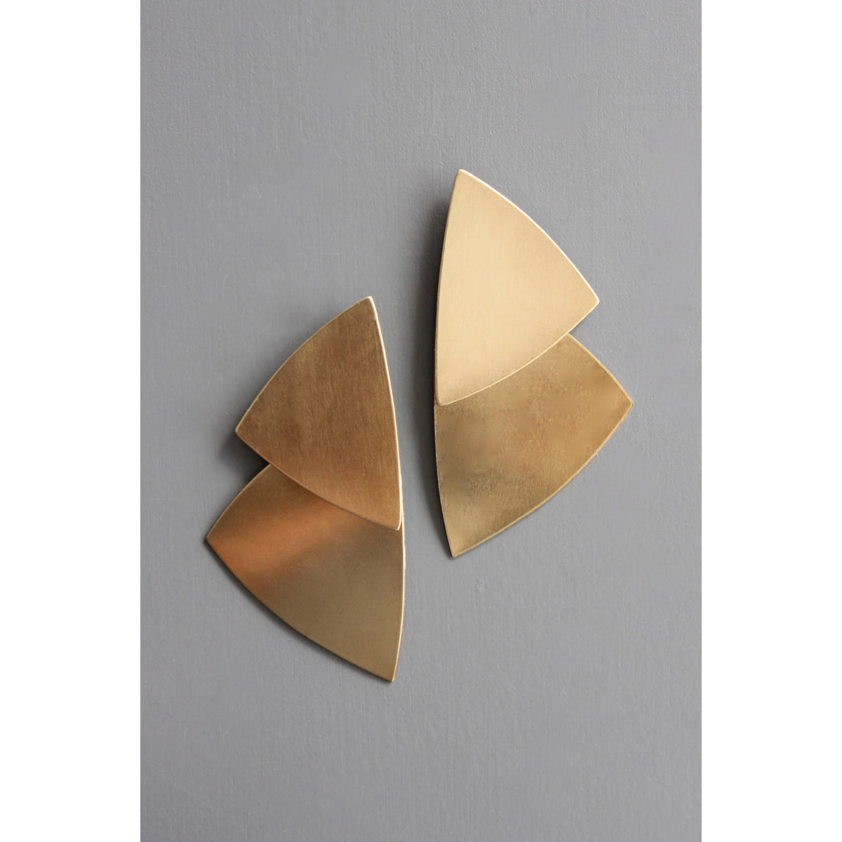 David Aubrey Geometric Double triangle Post Earrings