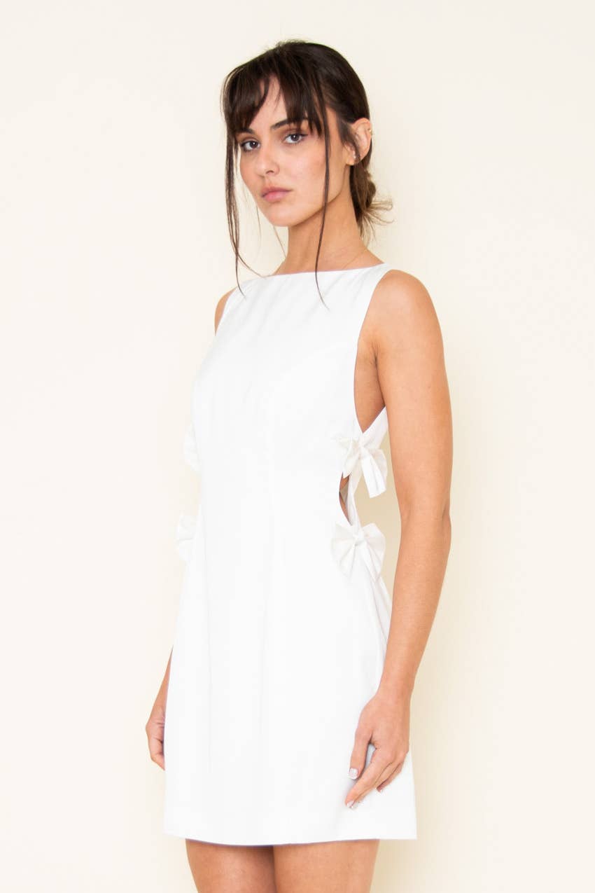 Fore Collection Bow Detail Cocktail Mini Dress