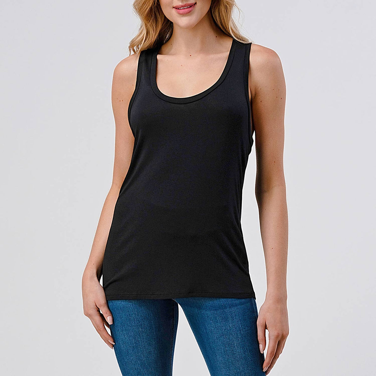 Heimous Scoop Neck Modal Jersey Tank Top