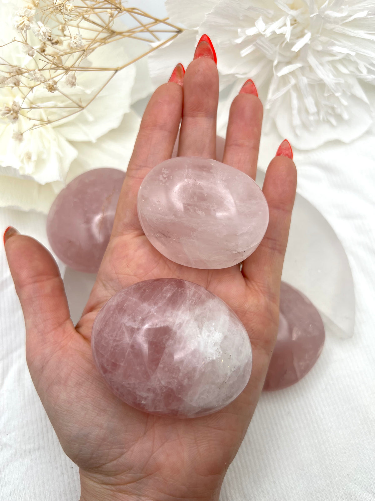 Witch's Way Rose Quartz  Palm Stone