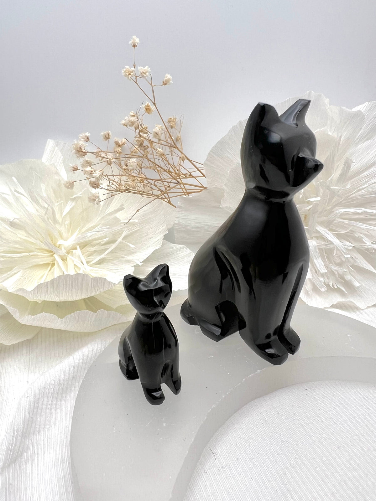 Witch's Way Obsidian Crystal Cat