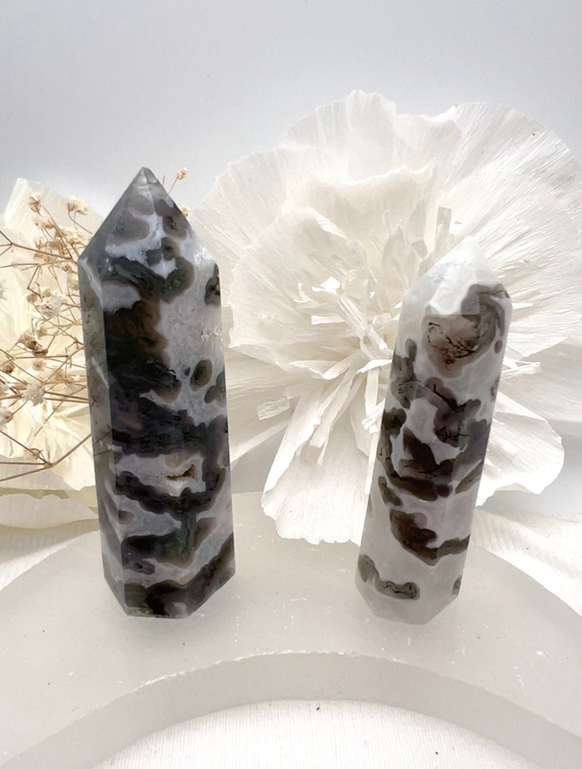 Witch's Way Moss Agate Crystal Point