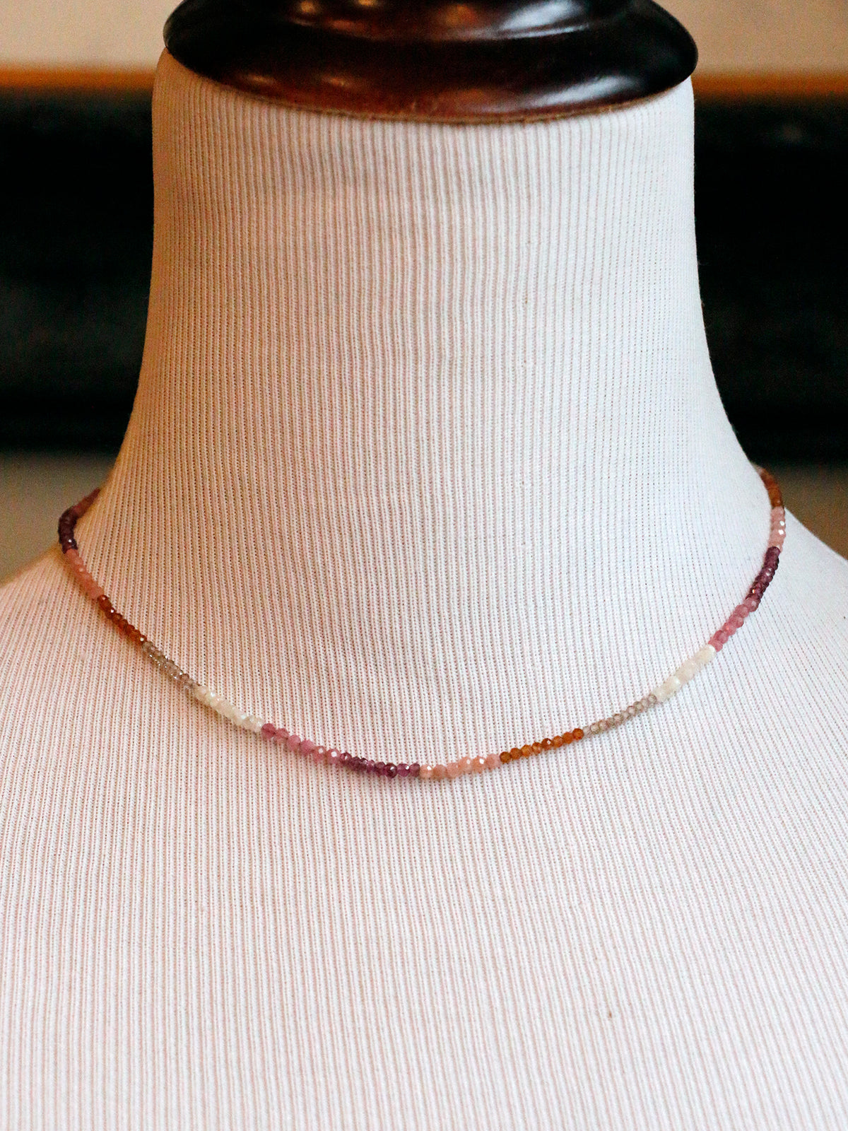 Susan Rifkin Pink Sapphire + Moonstone Beaded Necklace