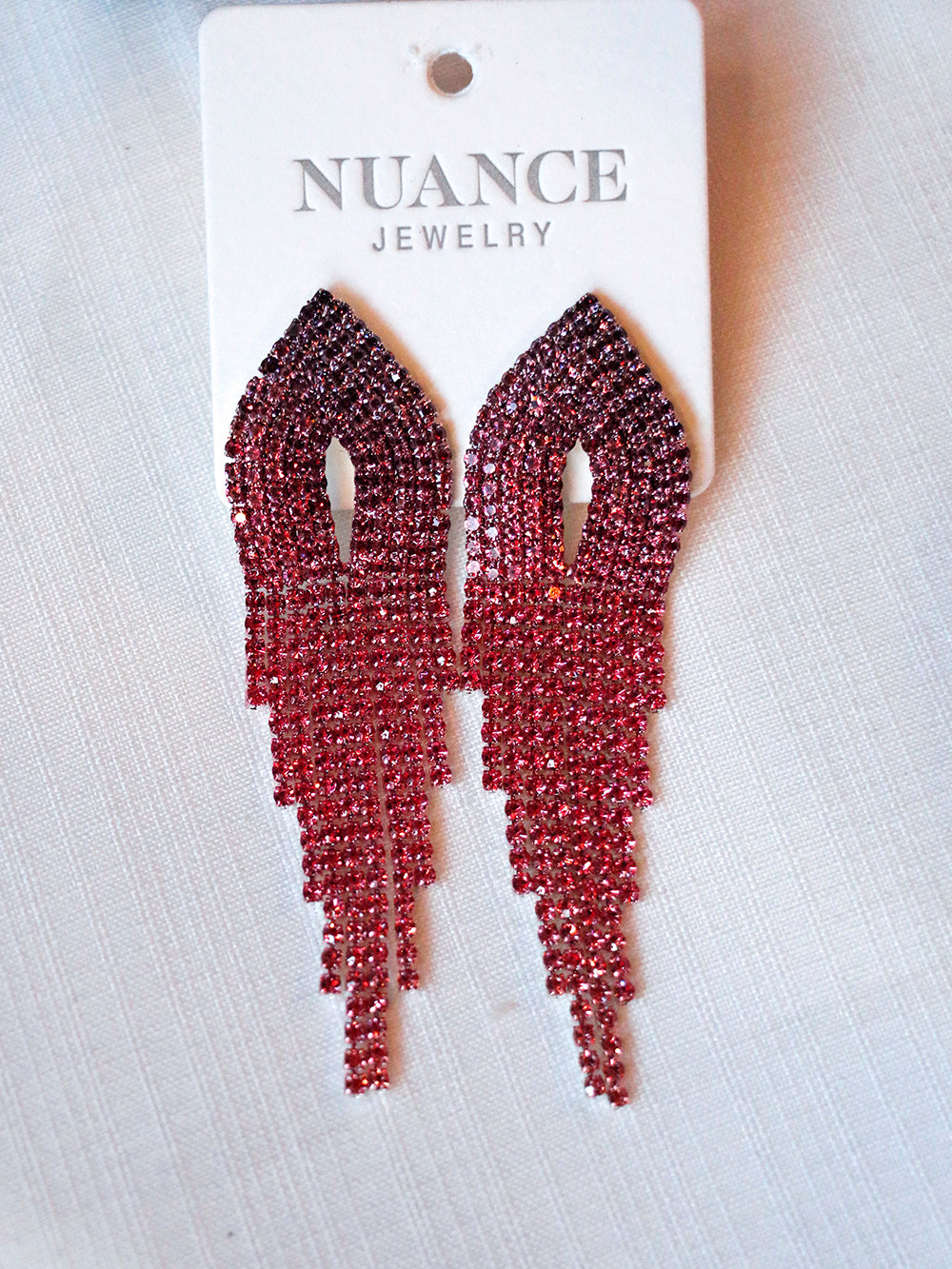 Nuance Pink Ombre Fringe Earrings