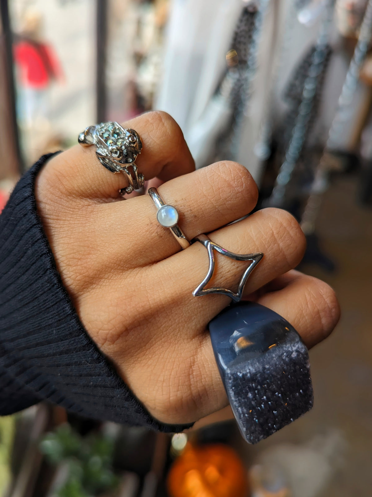 Hellhound Jewelry Moonstone Stacker