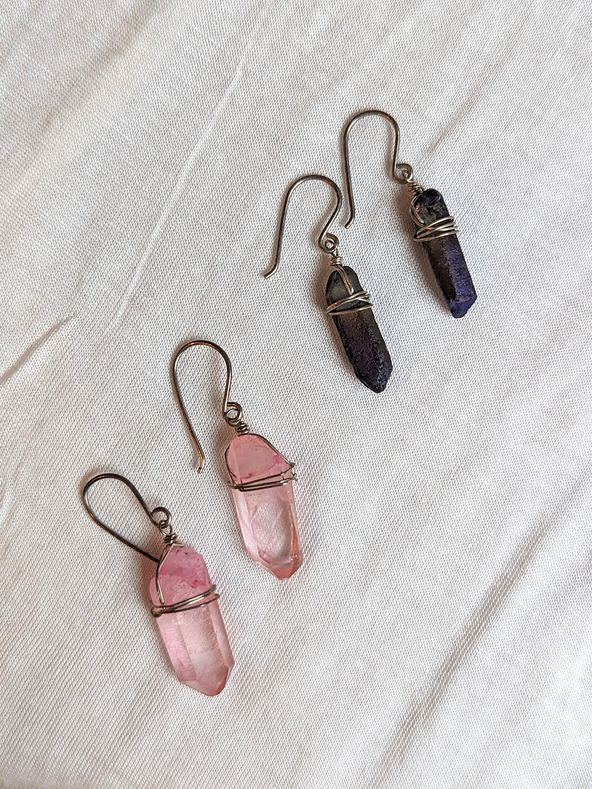 Vannucci Wire Wrapped Quartz Drop Earrings