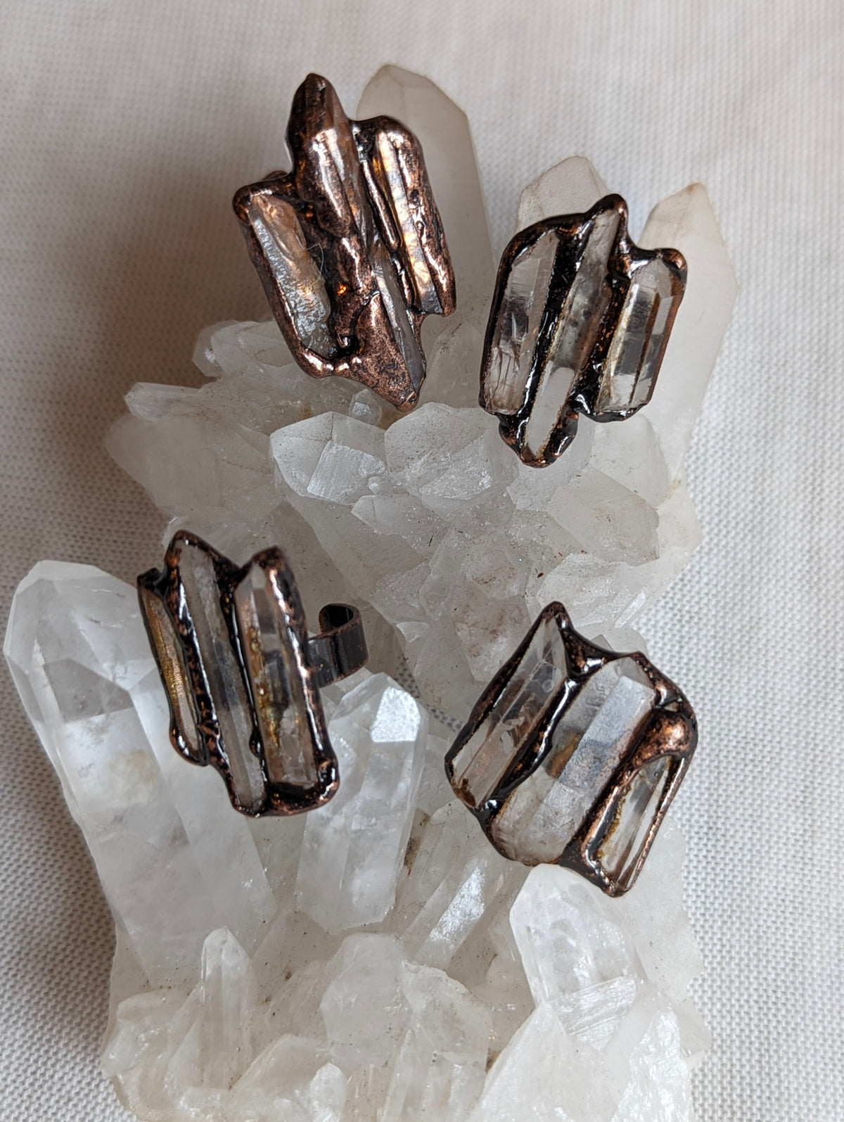 Nuance Antique Copper Crystal Ring