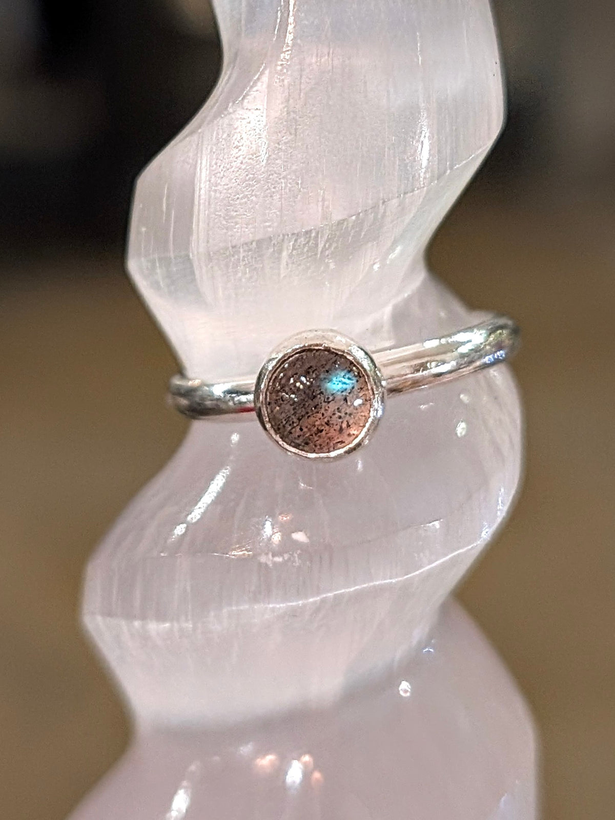 Hellhound Labradorite Jewelry Stacker Ring