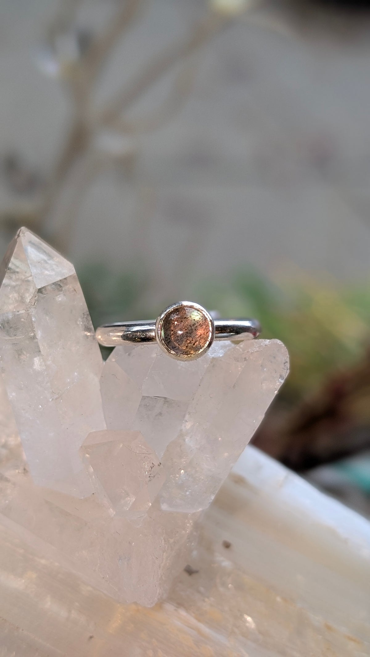 Hellhound Labradorite Jewelry Stacker Ring