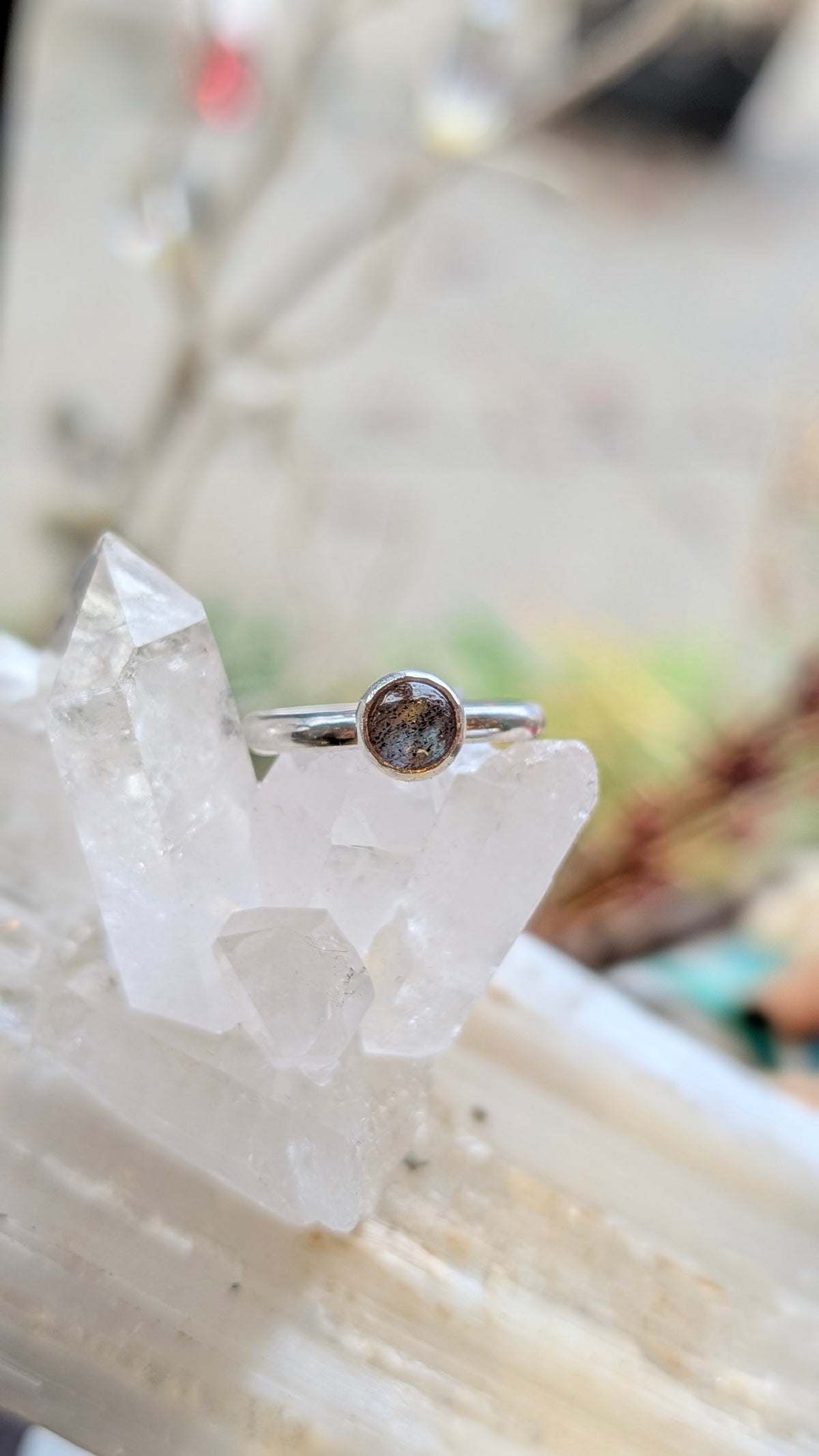 Hellhound Labradorite Jewelry Stacker Ring