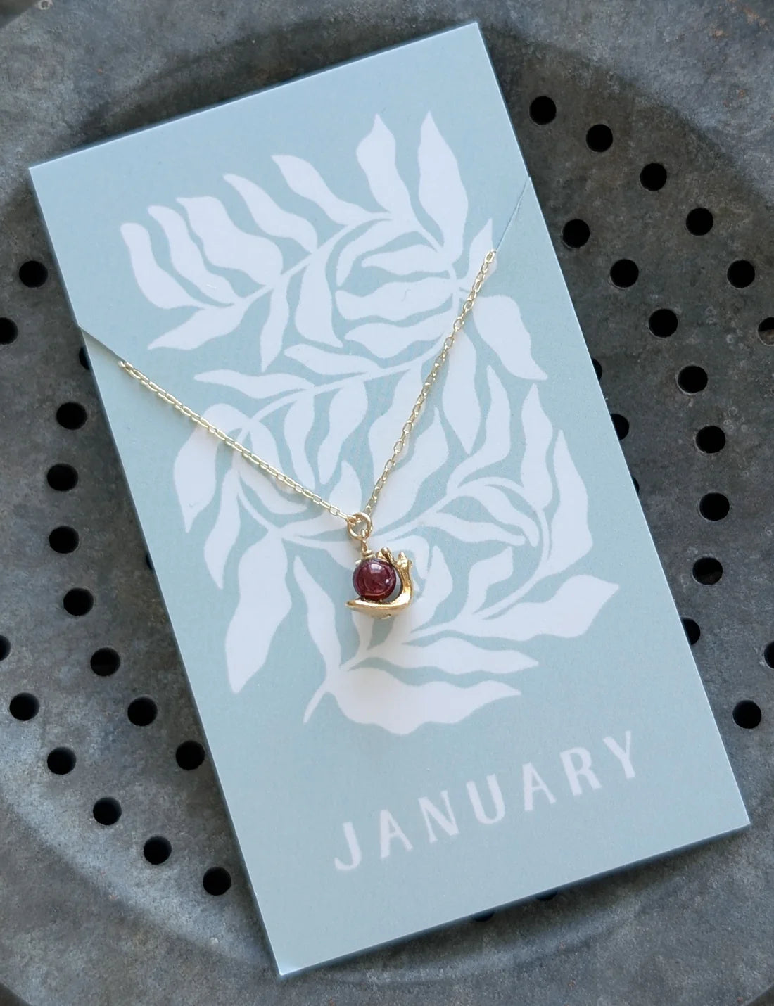 Nuance Snail Birthstone Necklace