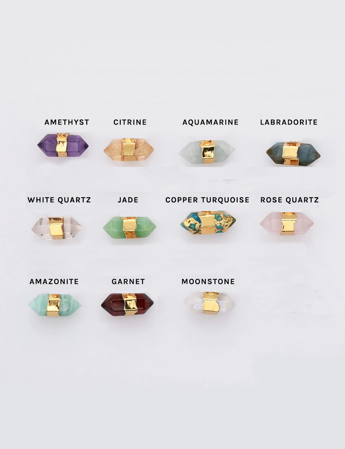 Double Point Gemstone Charm