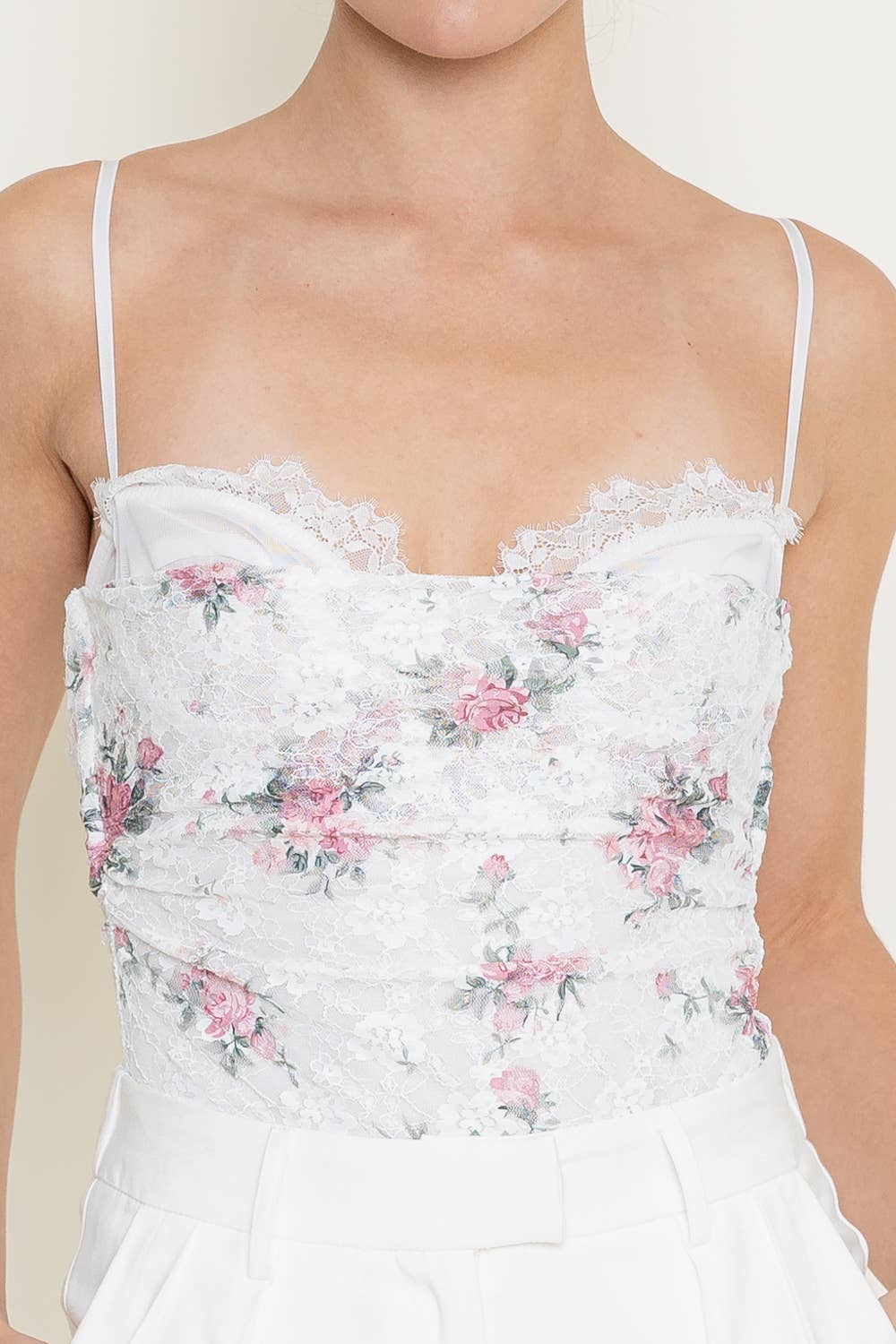 Fore Collection Floral Lace Bodysuit