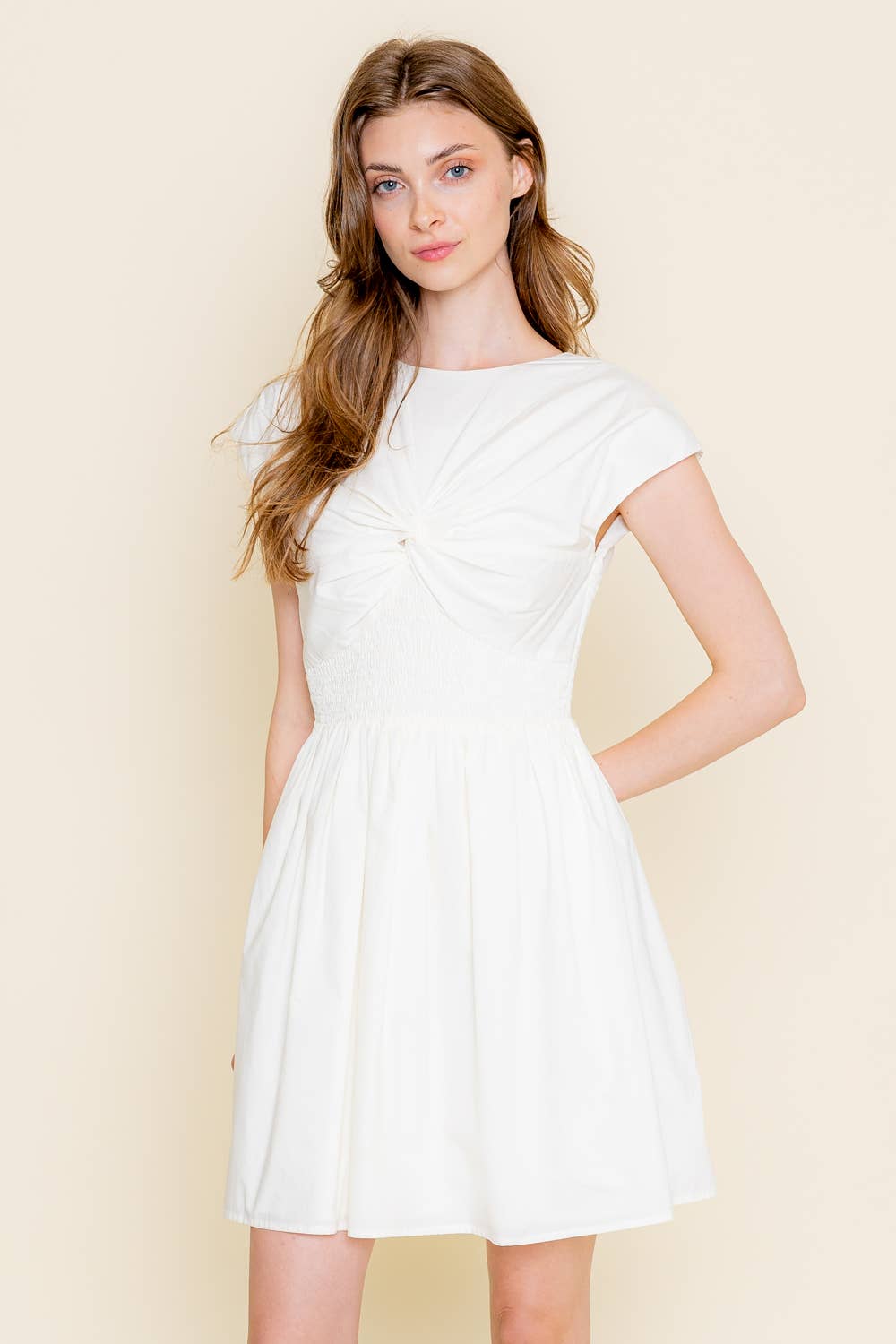Fore Collection Smocked Mini Dress