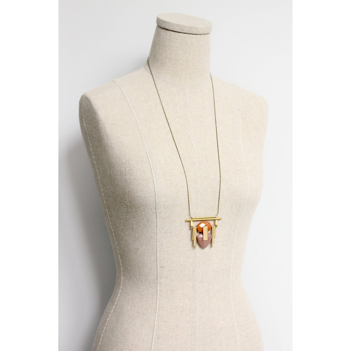 David Aubrey Geometric Jade Pendant Necklace