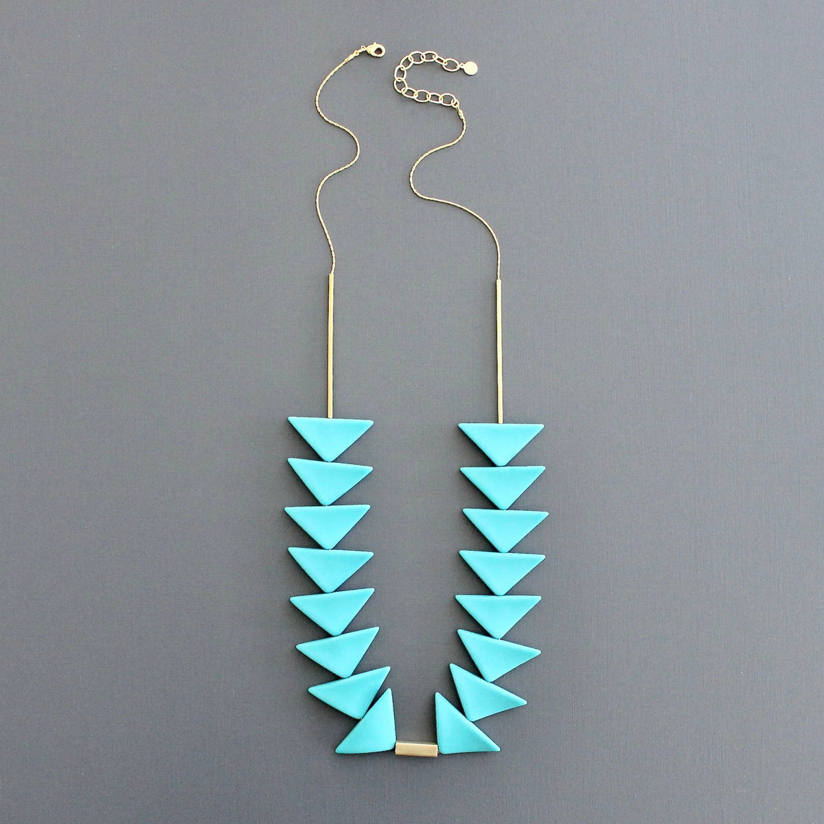 David Aubrey Turquoise Triangle Geometric Necklace