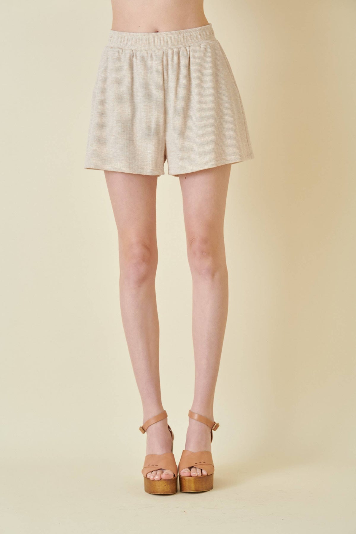 Fore Collection High Waisted Waffle Knit Shorts