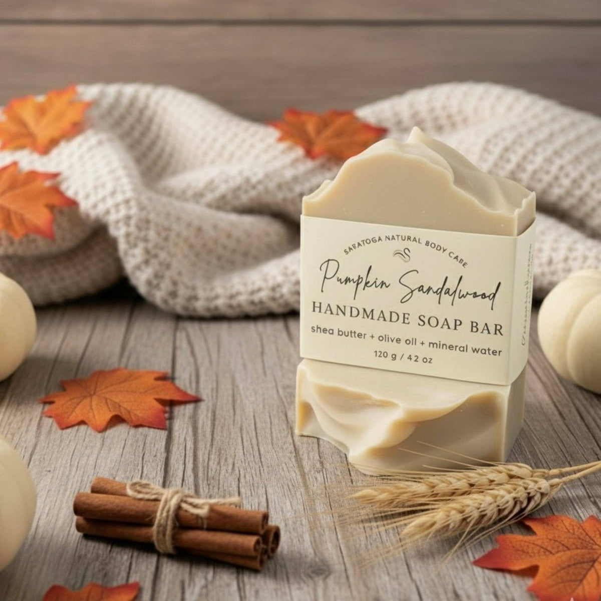 Saratoga Pumpkin Sandalwood Natural Soap Bar