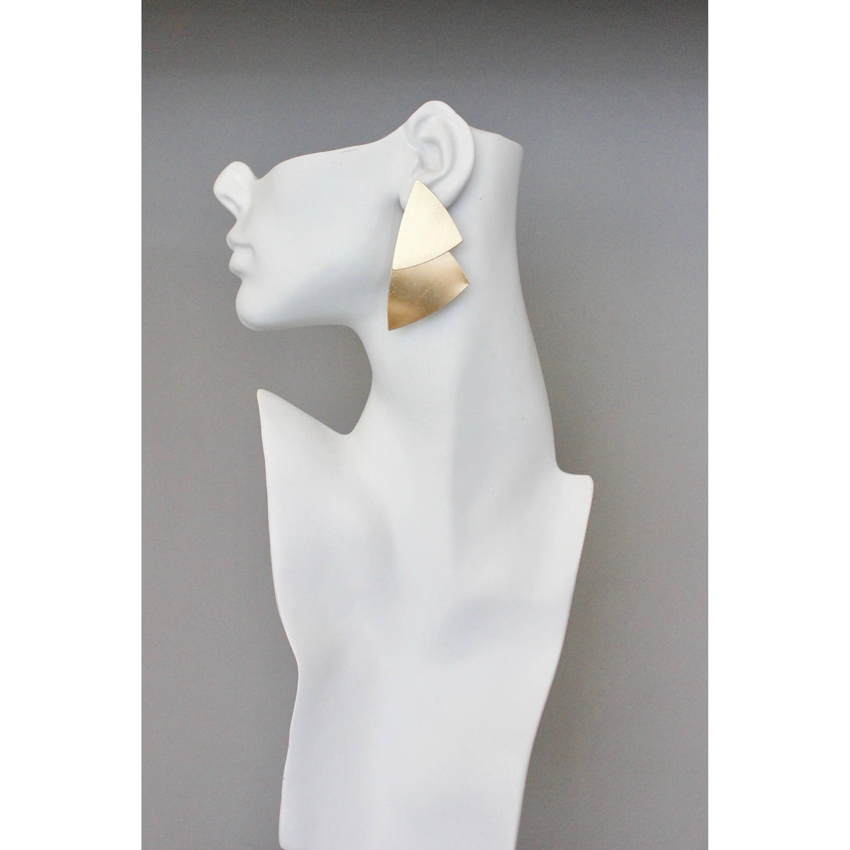 David Aubrey Geometric Double triangle Post Earrings
