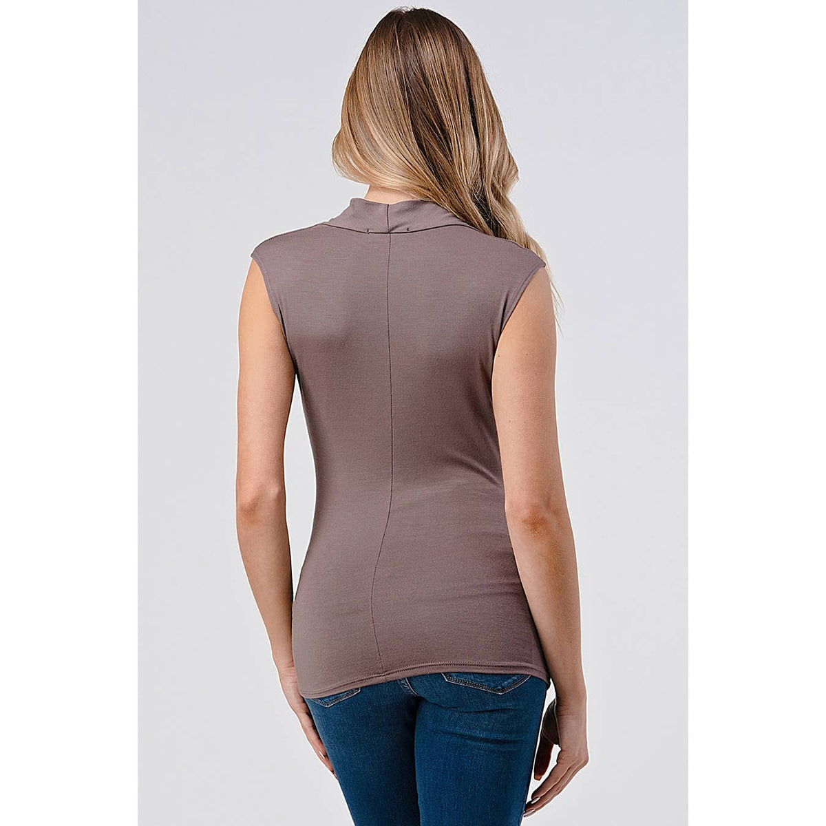 Heimious Surplice Sleeveless Knit Top