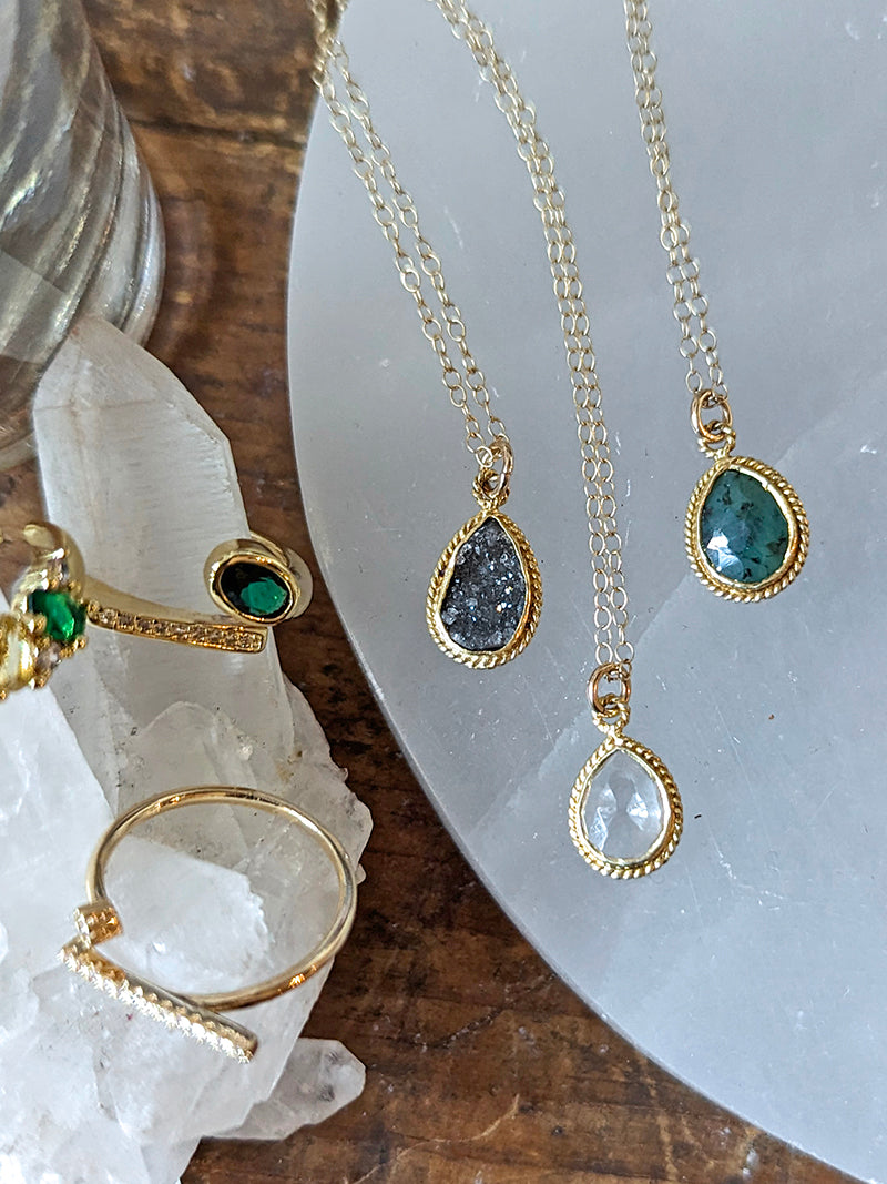 Gold Filled Necklace + Ring Jewelry Set
