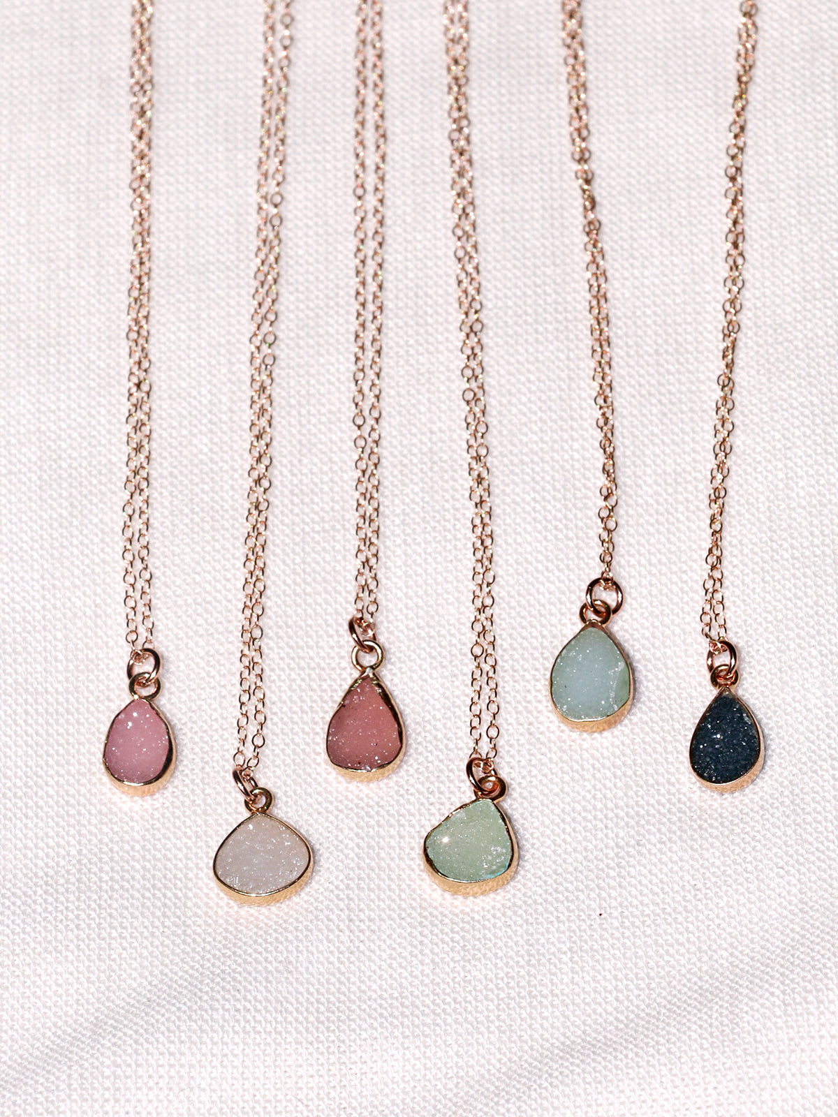 Susan Rifkin Druzy Charm Gold Necklace